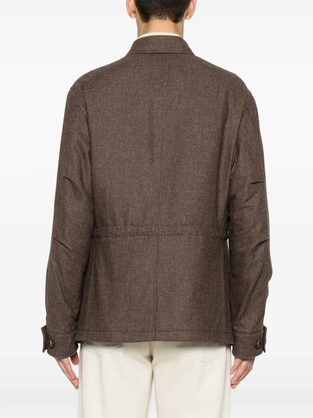Eleventy Shirtjack met vier zakken Bruin