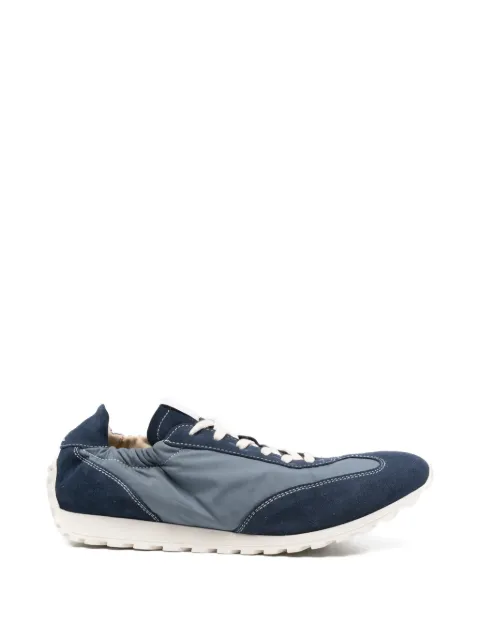 Eleventy panelled suede-trimmed sneakers