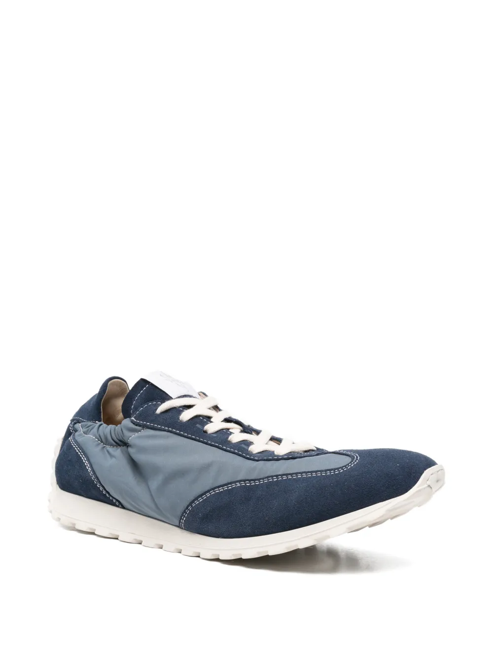 Eleventy Sneakers met suède afwerking en vlakken Blauw