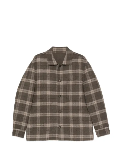Eleventy check-pattern wool shirt jacket