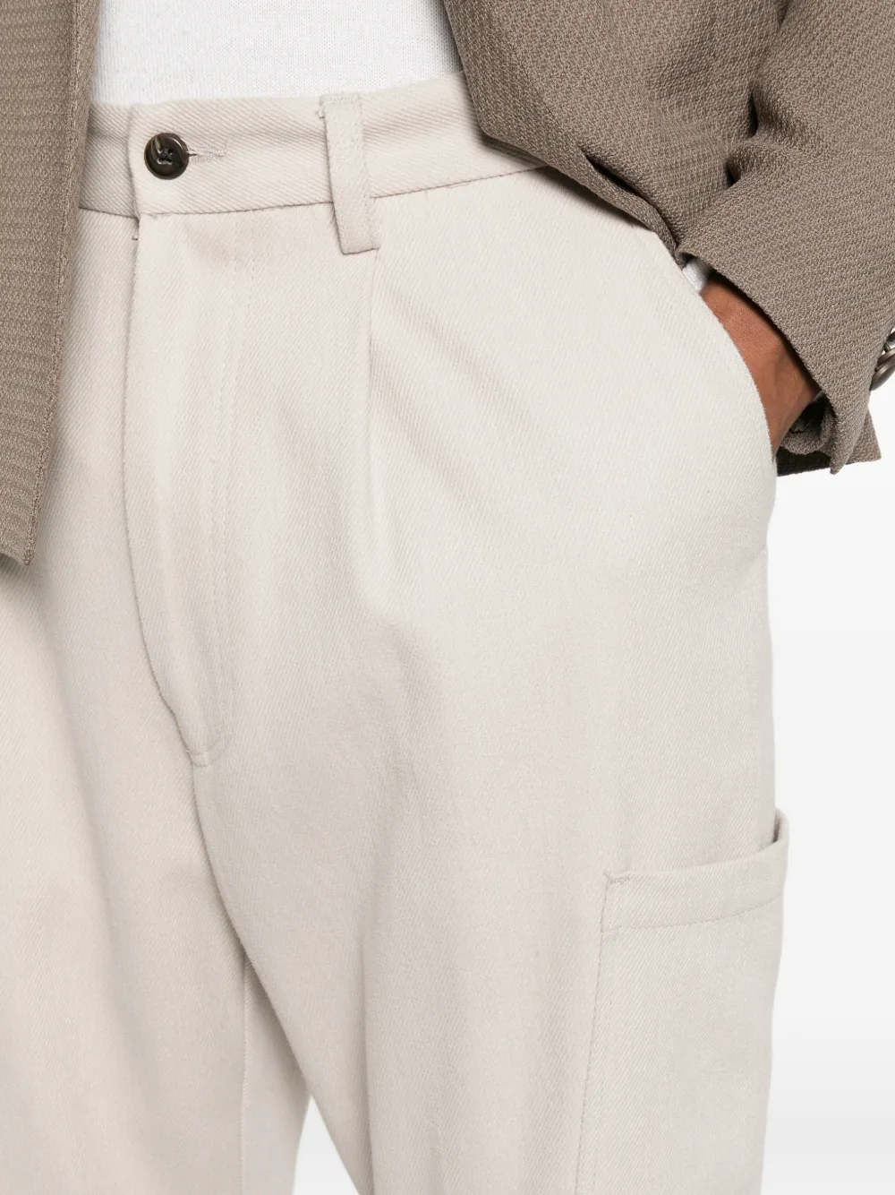 Eleventy Plooibroek met toelopende pijpen Beige