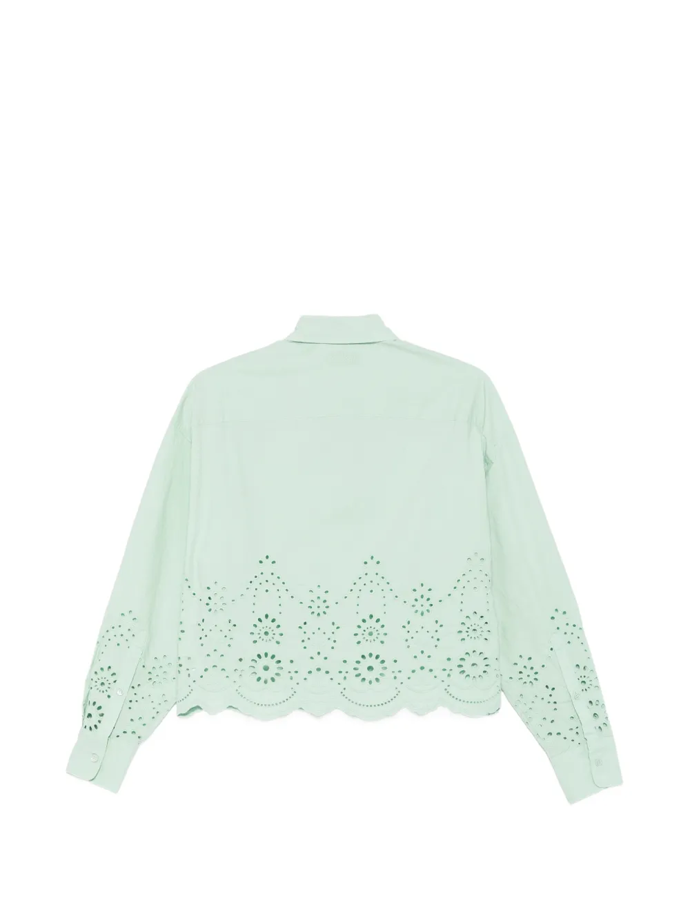 MC2 Saint Barth Oriane broderie anglaise blouse met gewelfde afwerking Groen