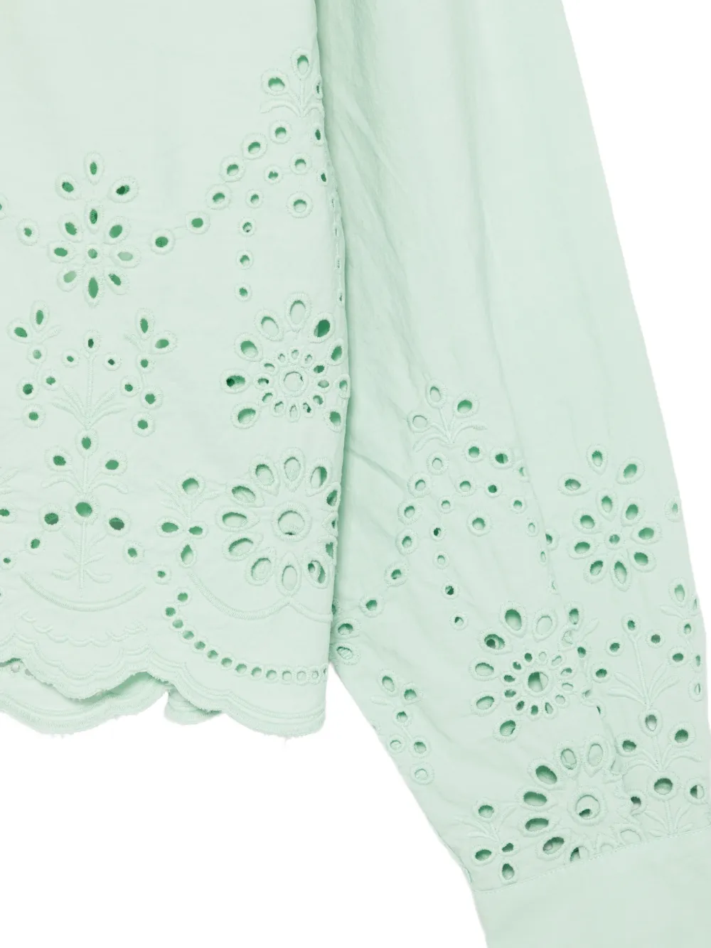 MC2 Saint Barth Oriane broderie anglaise blouse met gewelfde afwerking Groen