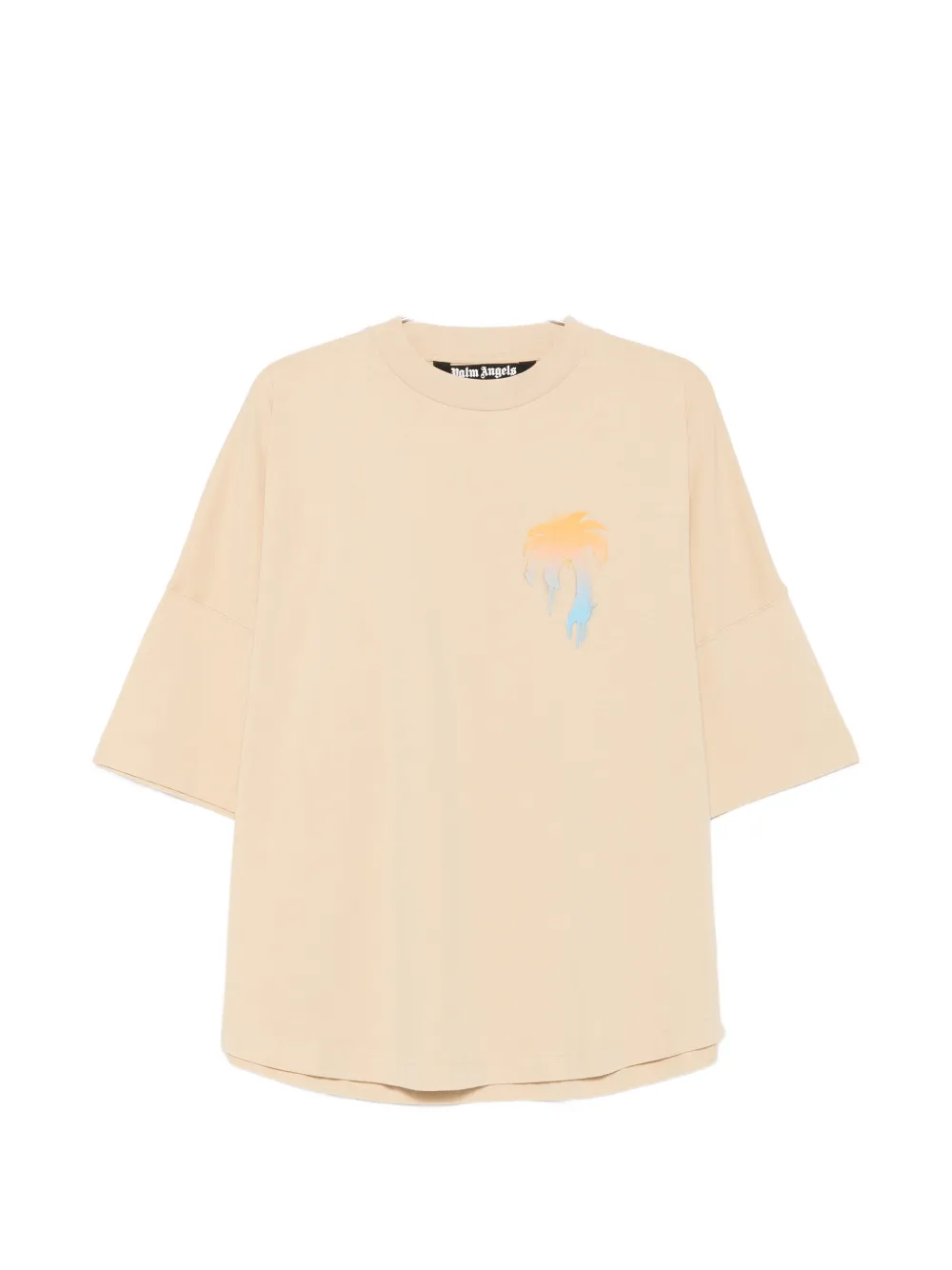 Palm Angels logo-print drop-shoulder T-shirt - Nude