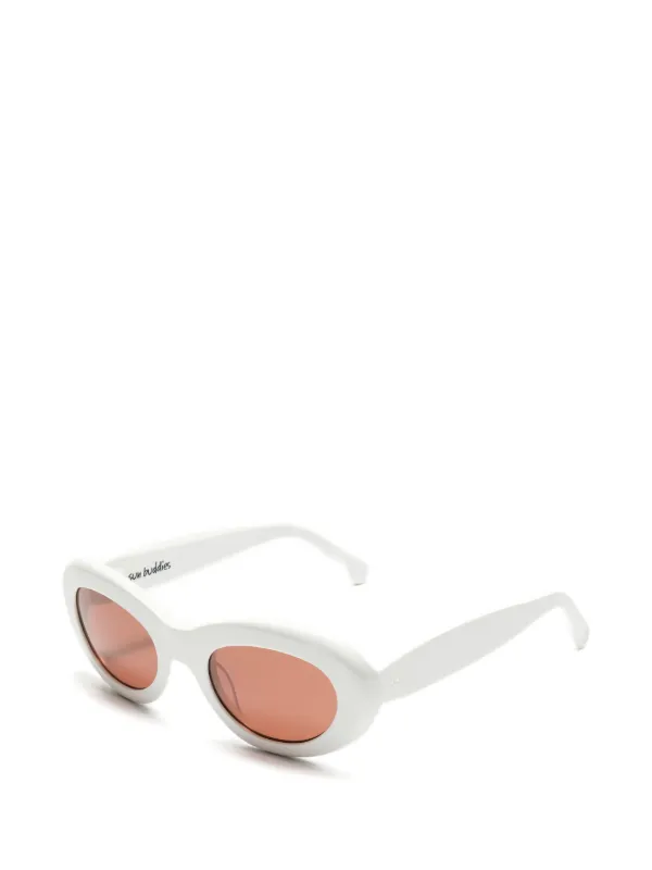 Sun Buddies Courtney oval-frame Sunglasses | White | FARFETCH