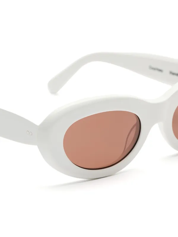 Sun Buddies Courtney oval-frame Sunglasses | White | FARFETCH