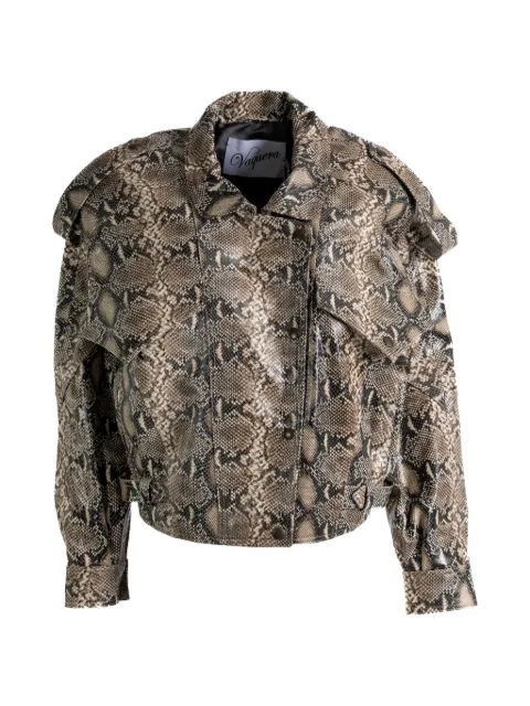 Vaquera python-effect epaulette jacket