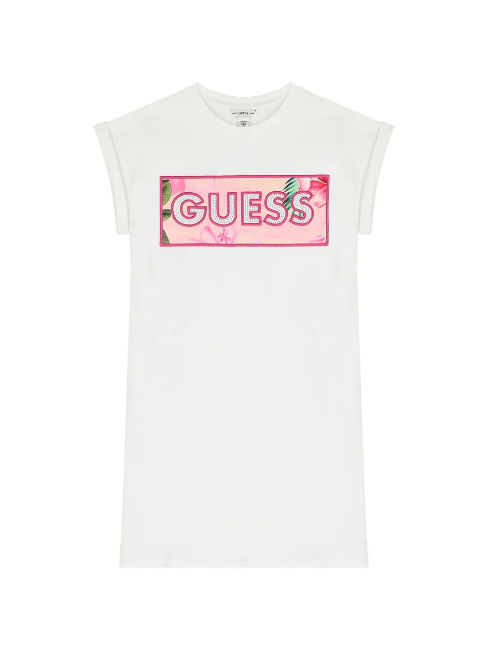 guess kids logo-patch T-shirt dress - Weiß