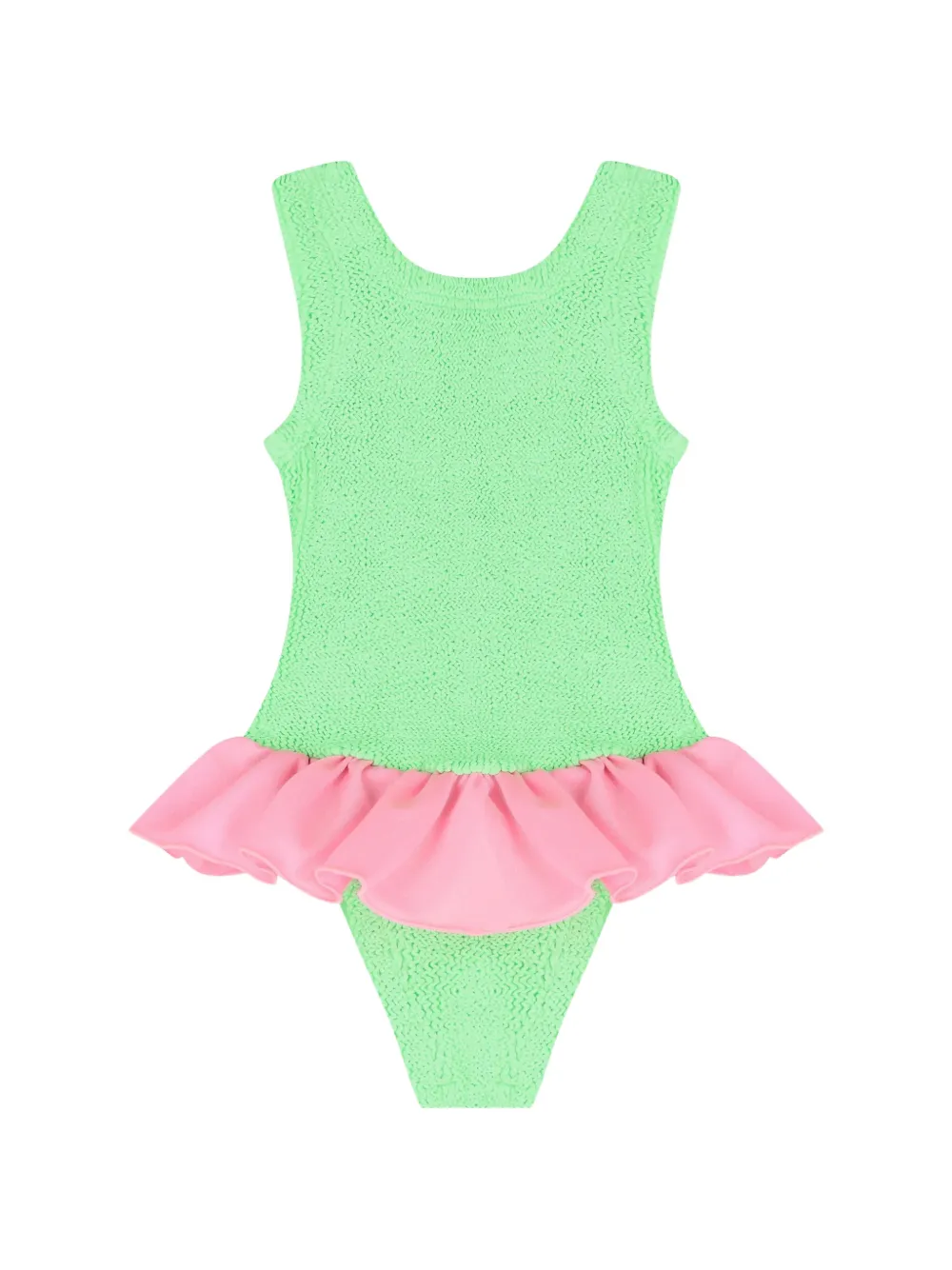 Hunza G Kids Denise ruffled swimsuit - Verde