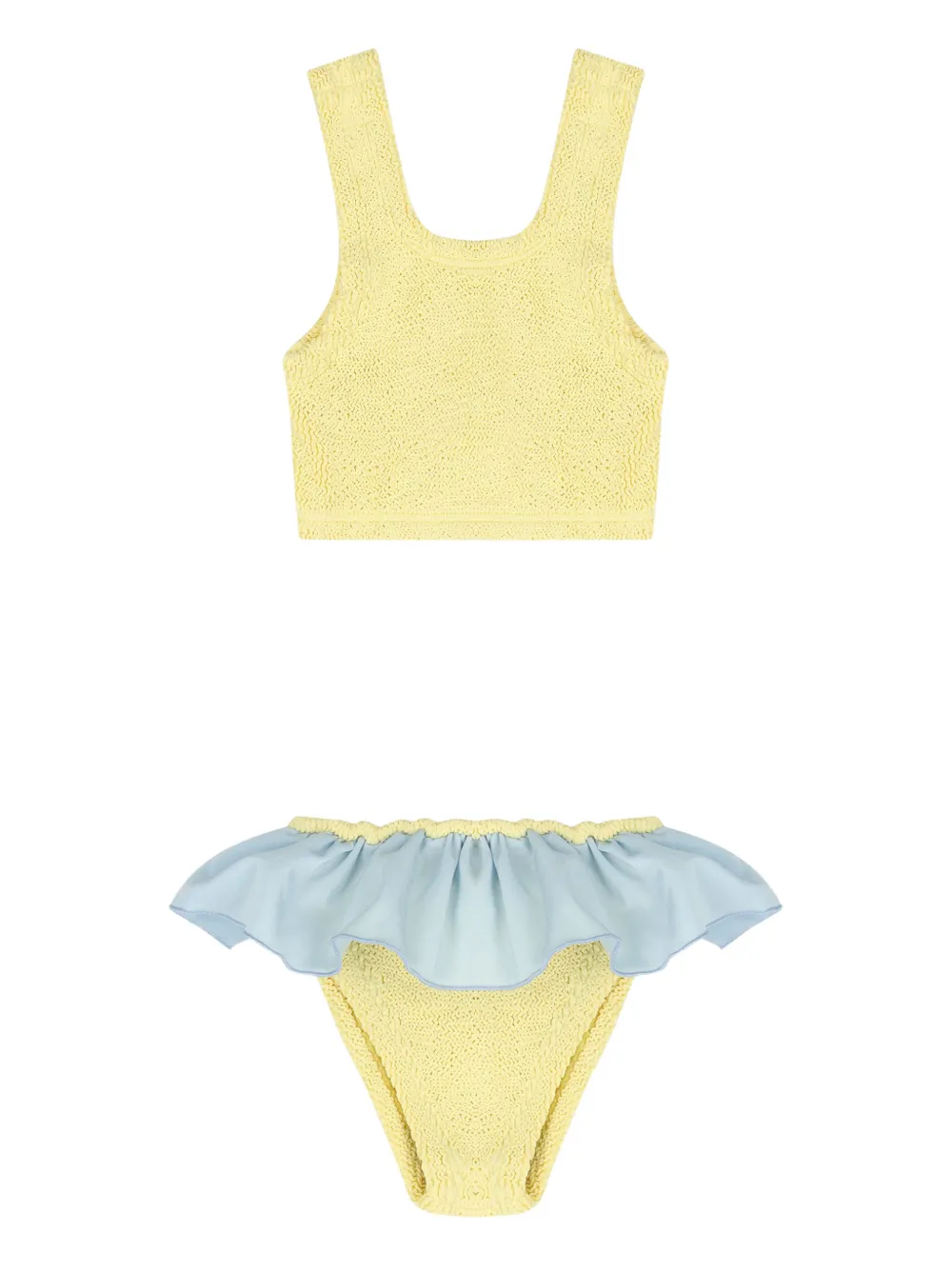 Hunza G Kids ruffled crinkle-effect bikini - Giallo