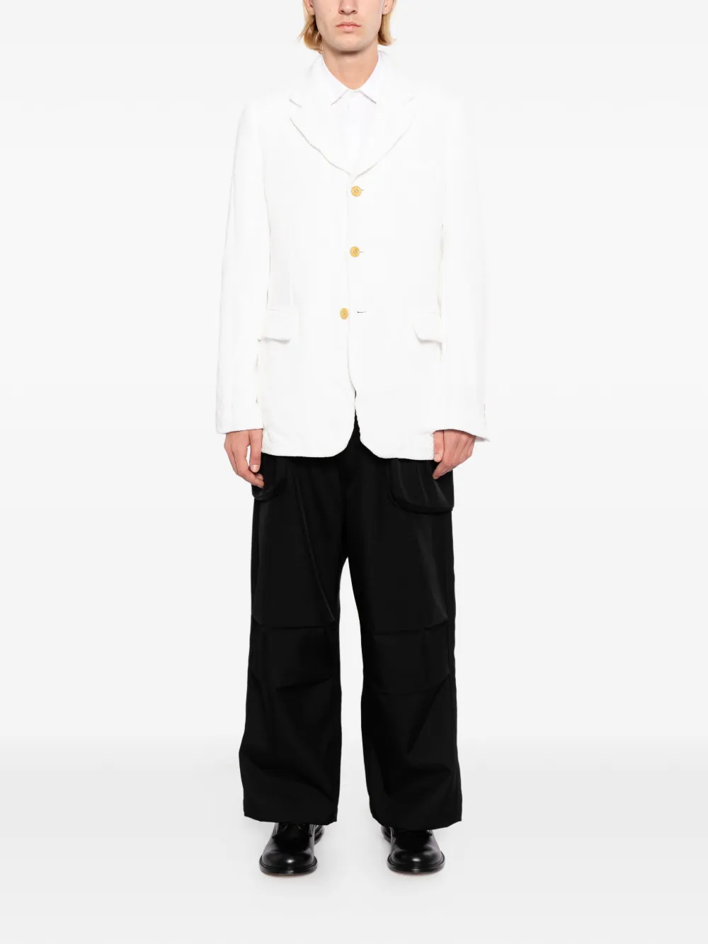 Comme des Garçons Homme Plus Blazer met textuur Wit