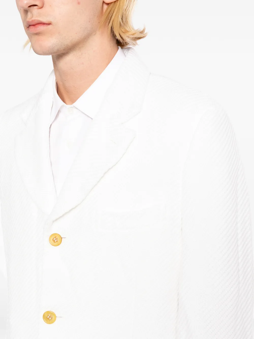 Comme des Garçons Homme Plus Blazer met textuur Wit
