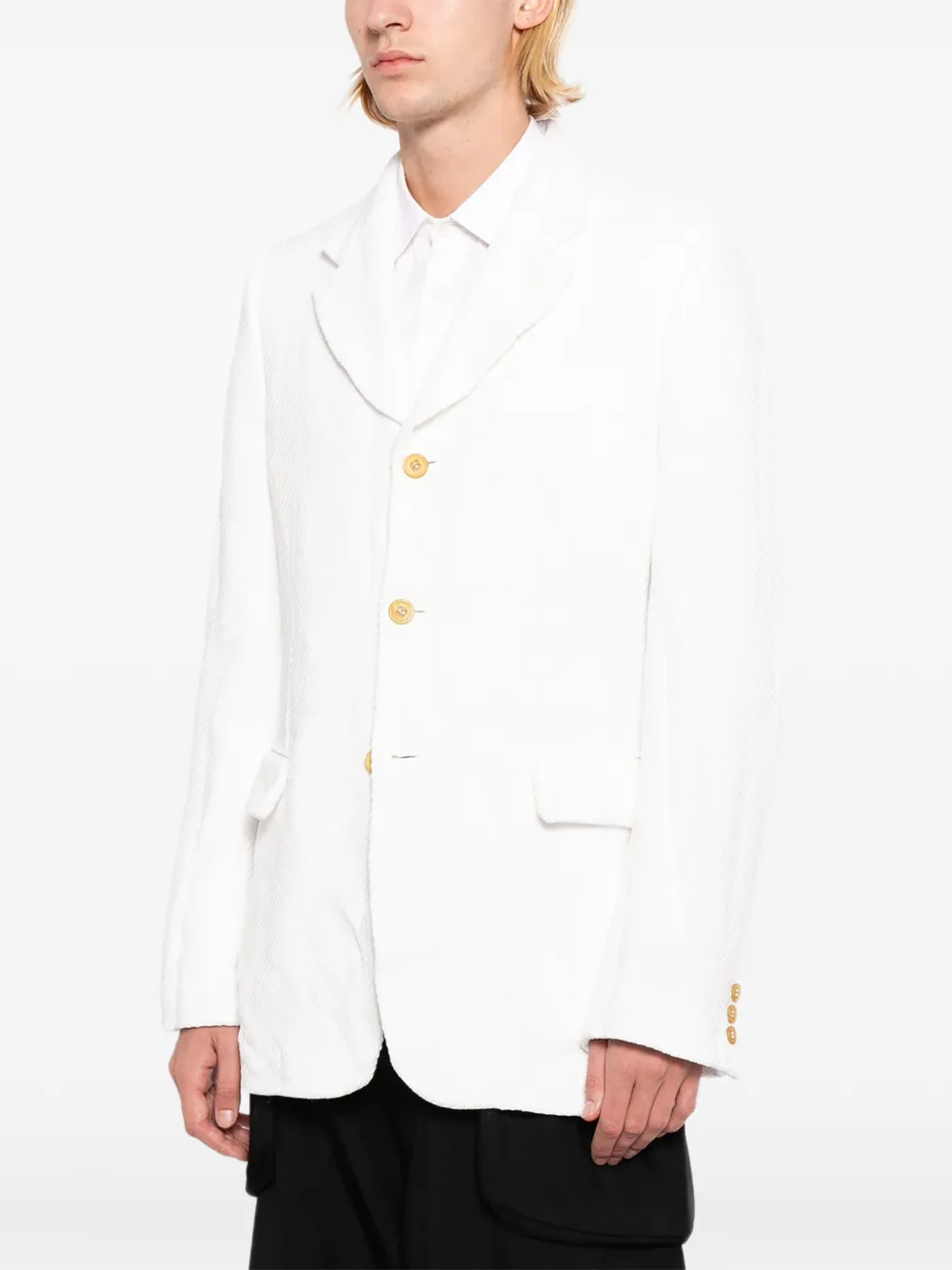 Comme des Garçons Homme Plus Blazer met textuur Wit