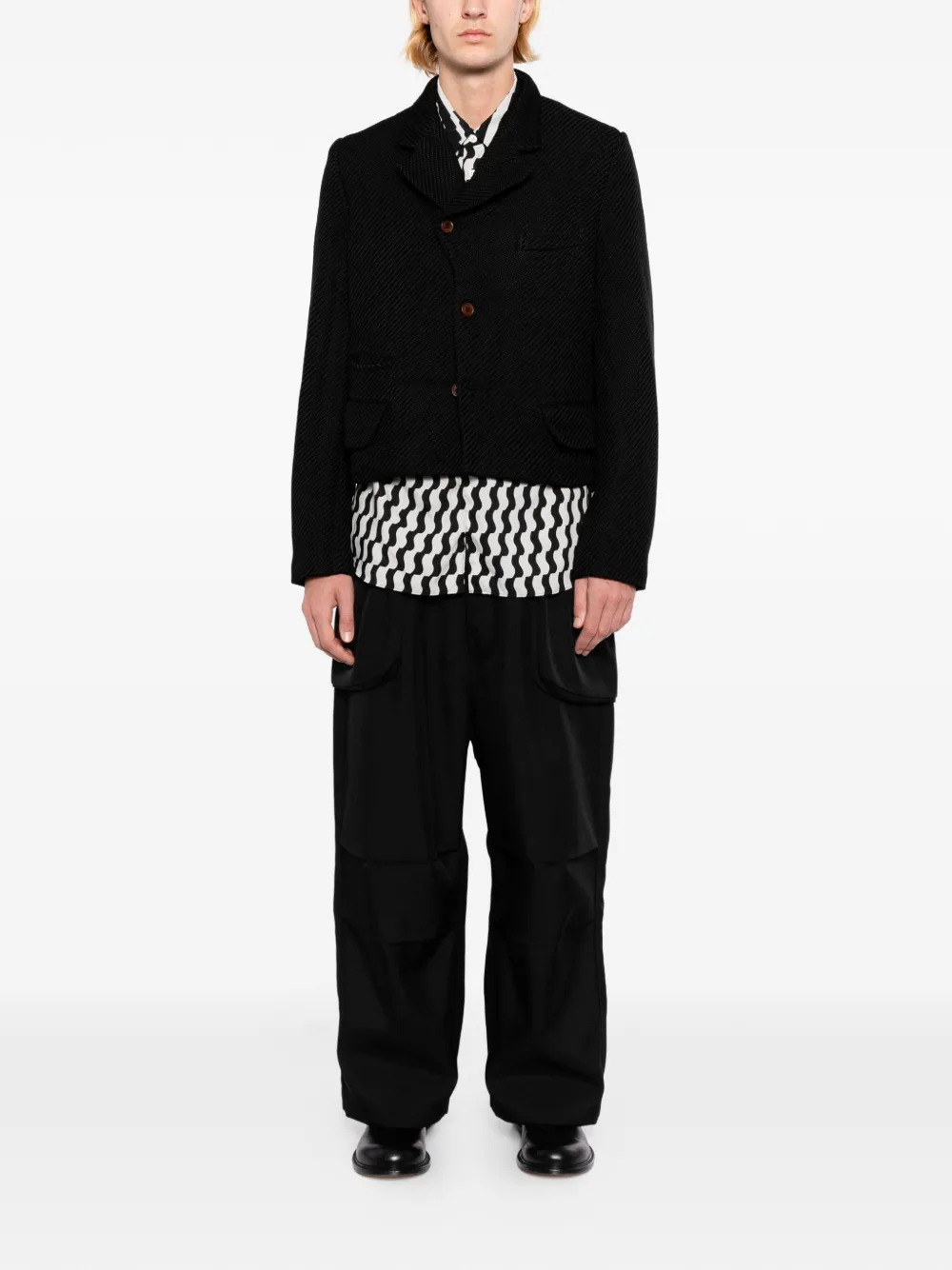 Comme des Garçons Homme Plus Jack met diagonale weving Zwart