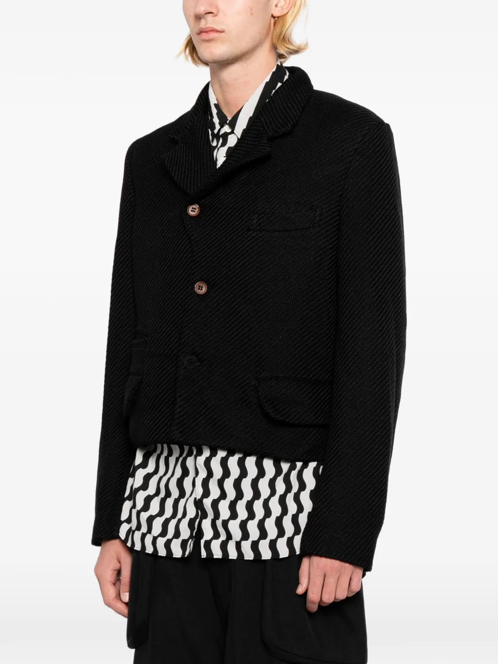 Comme des Garçons Homme Plus Jack met diagonale weving Zwart