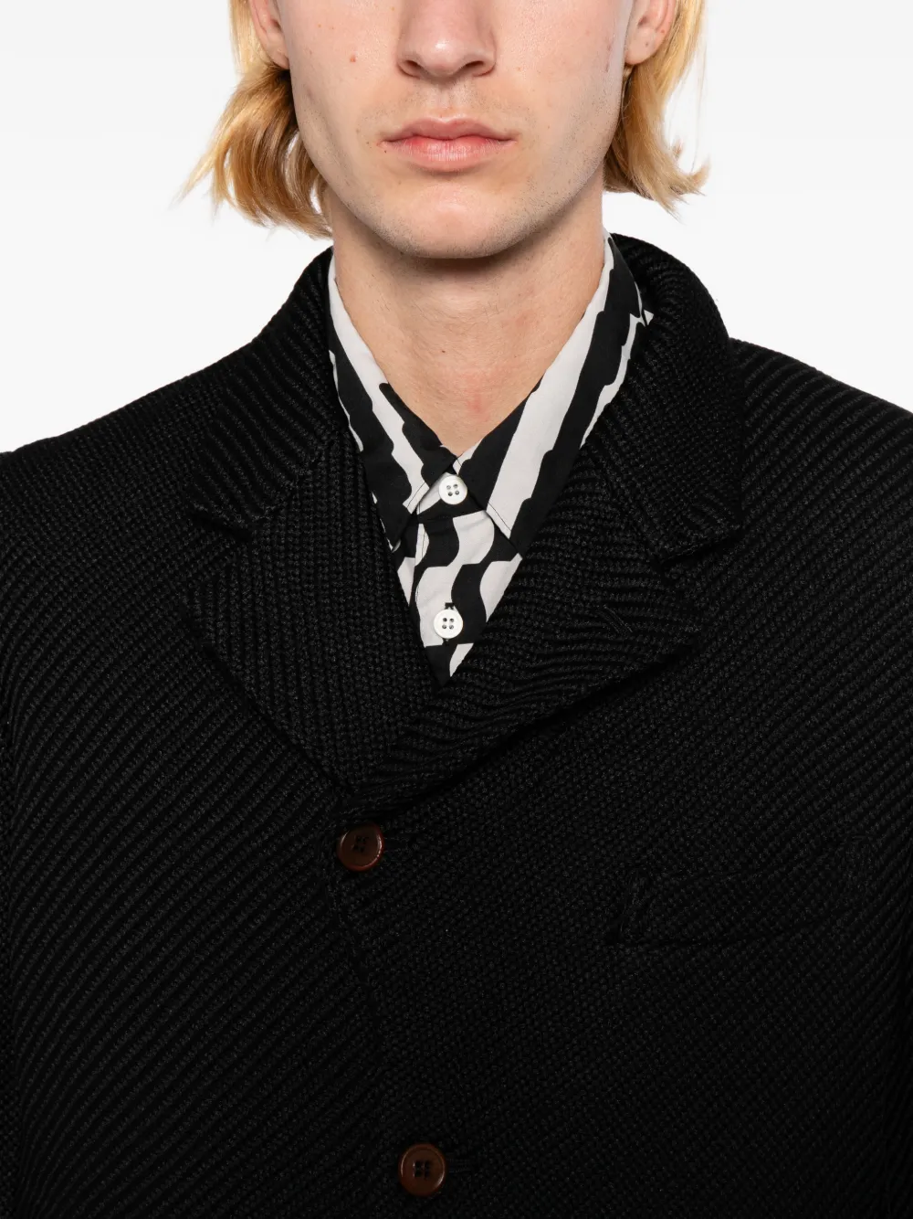 Comme des Garçons Homme Plus Jack met diagonale weving Zwart