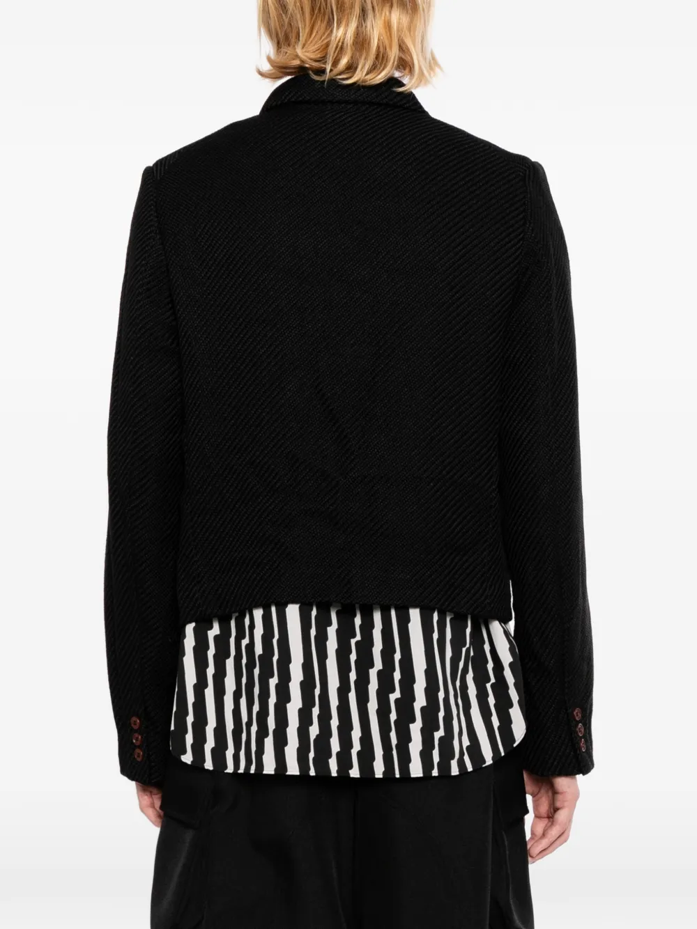 Comme des Garçons Homme Plus Jack met diagonale weving Zwart