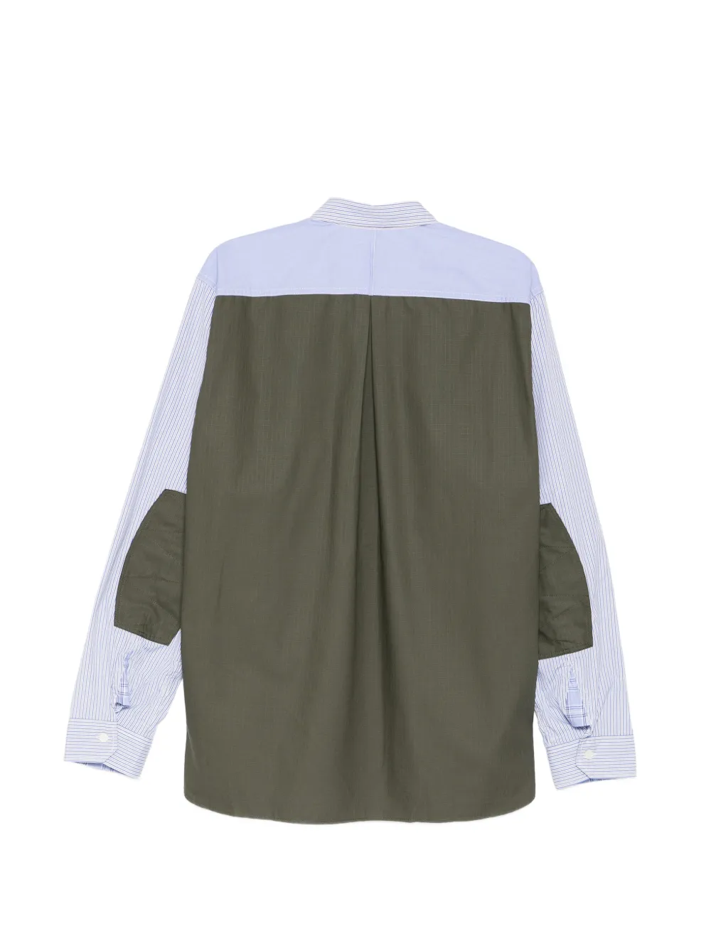 Junya Watanabe MAN Overhemd met opgestikte zak en verticale streep Blauw