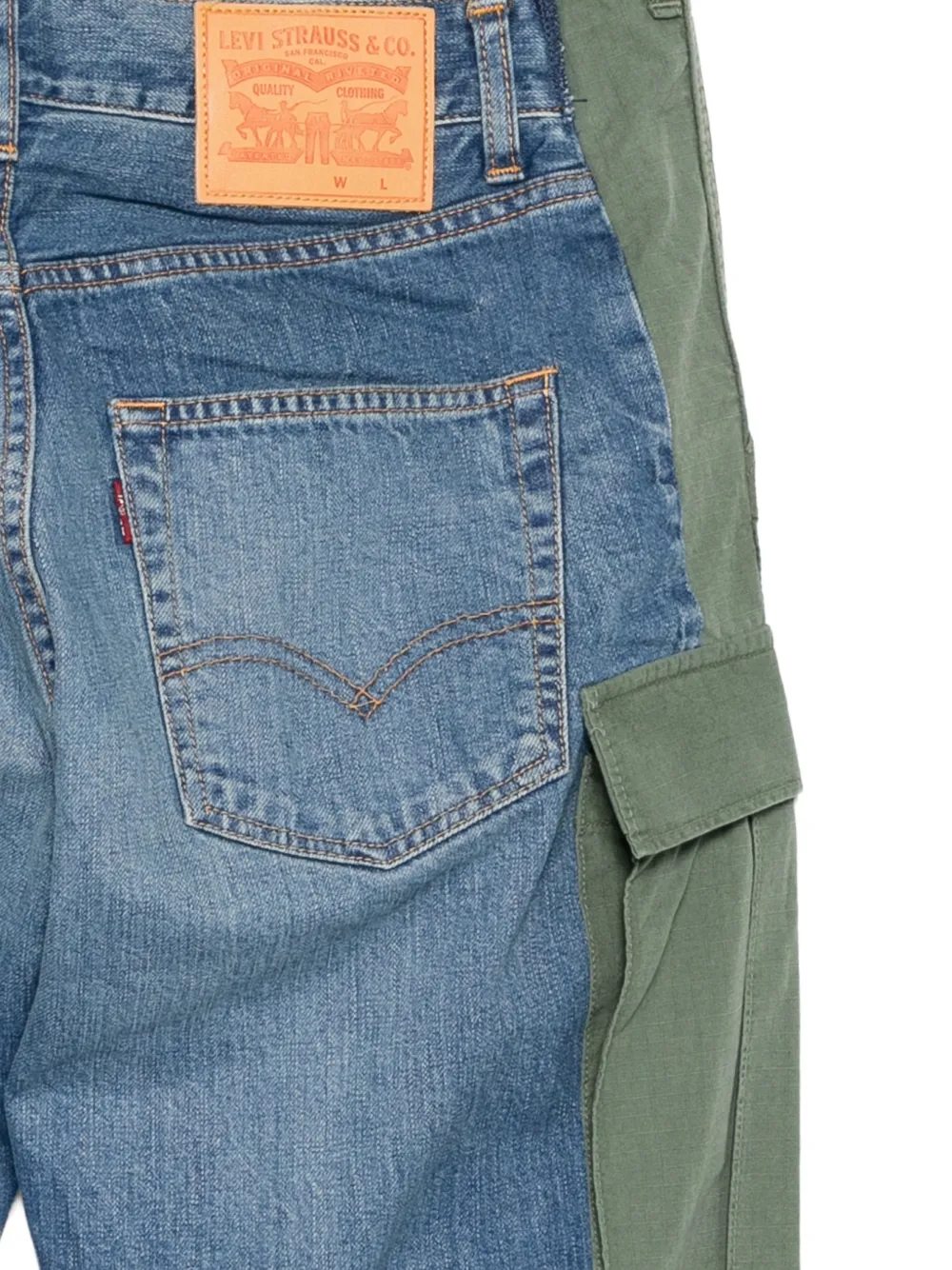 Junya Watanabe MAN Cargo broek met patchwork Blauw