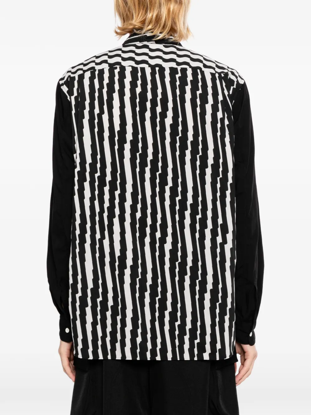 Comme des Garçons Homme Plus Overhemd met geometrische print Zwart