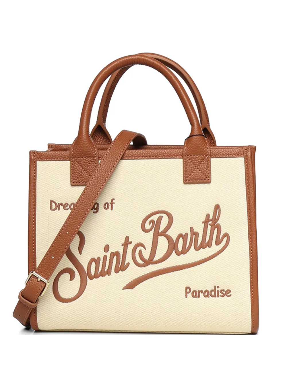 MC2 Saint Barth Saint Barth shopper met geborduurd logo Beige
