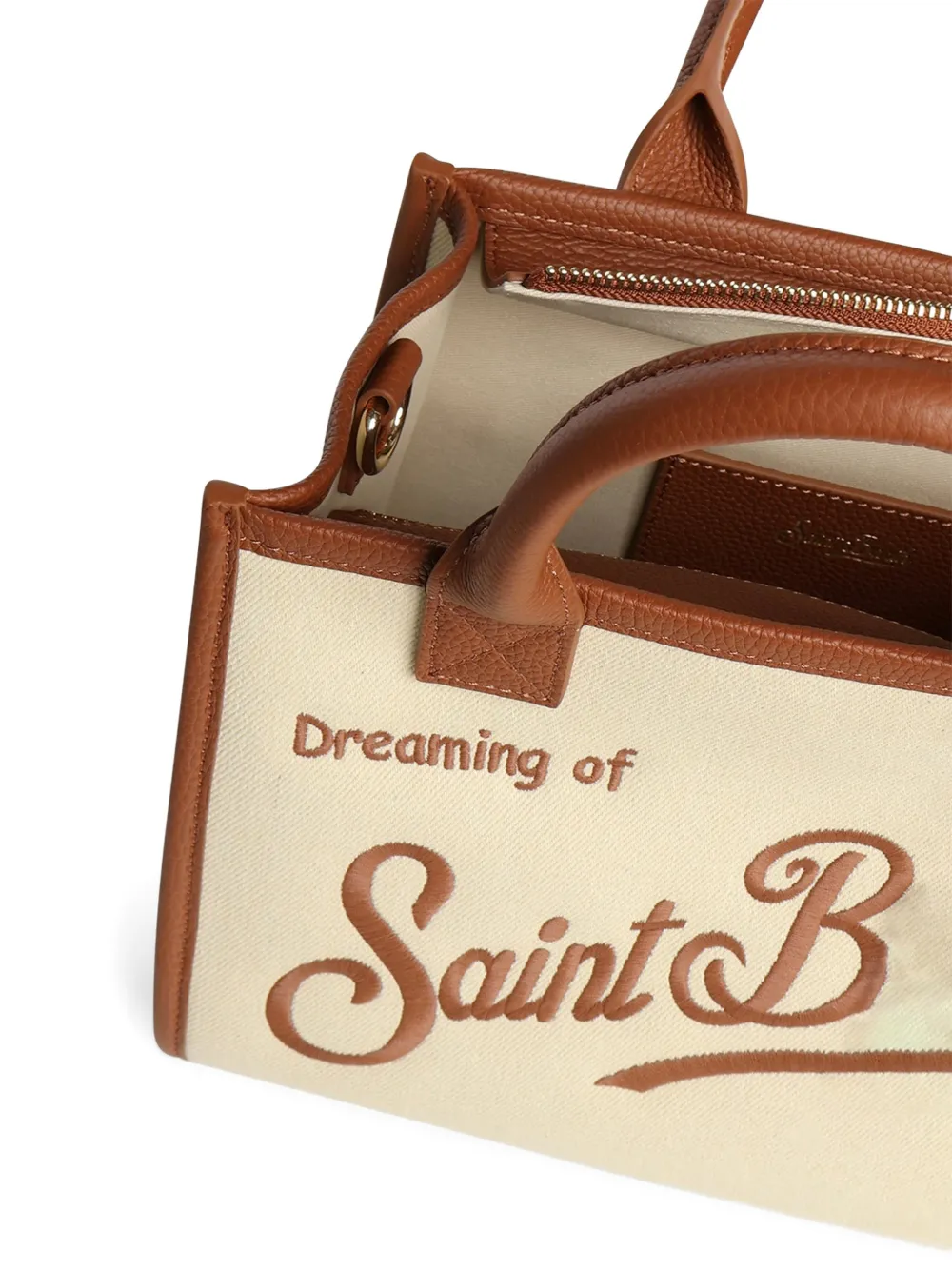 MC2 Saint Barth Saint Barth shopper met geborduurd logo Beige