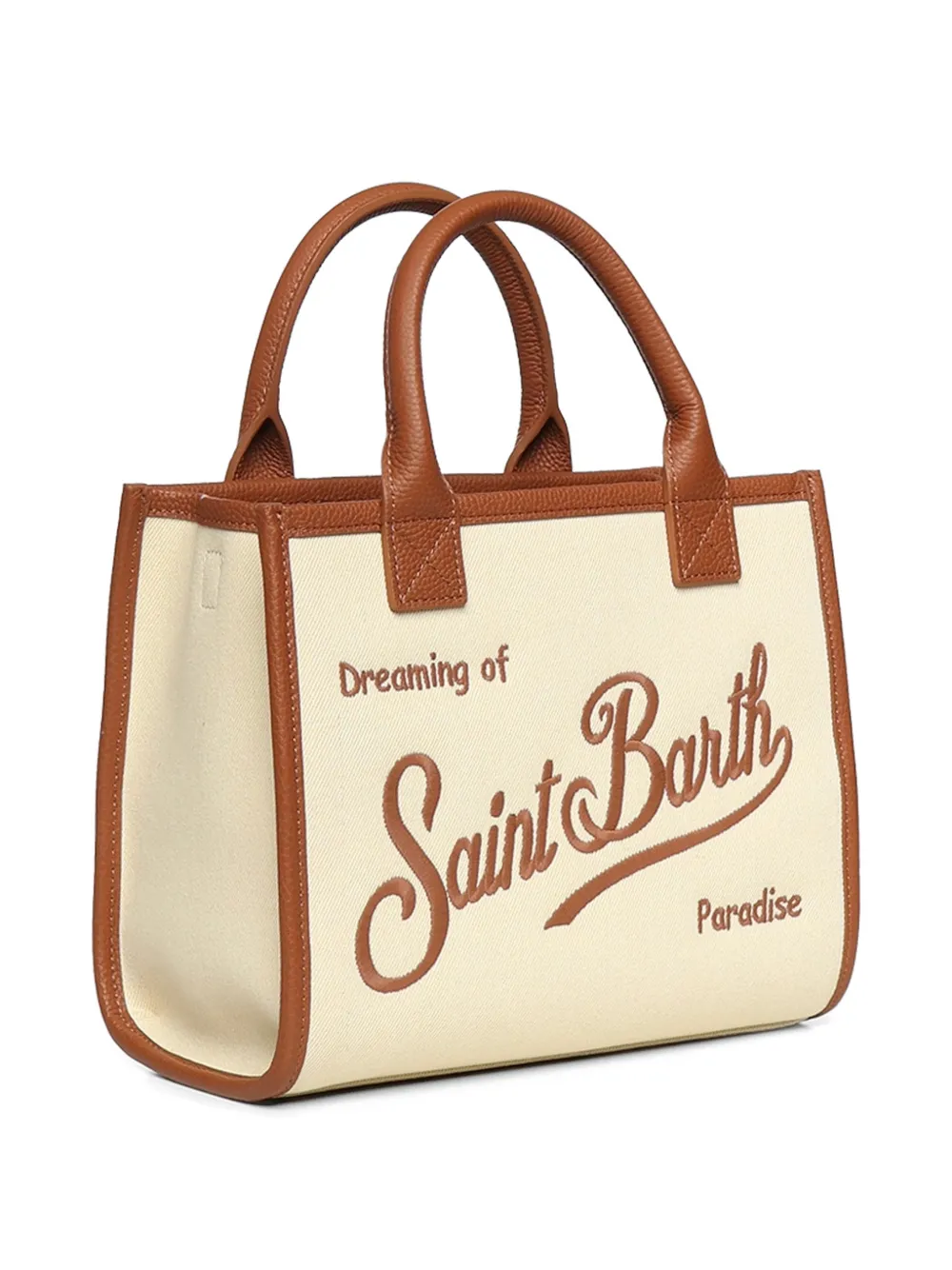 MC2 Saint Barth Saint Barth shopper met geborduurd logo Beige