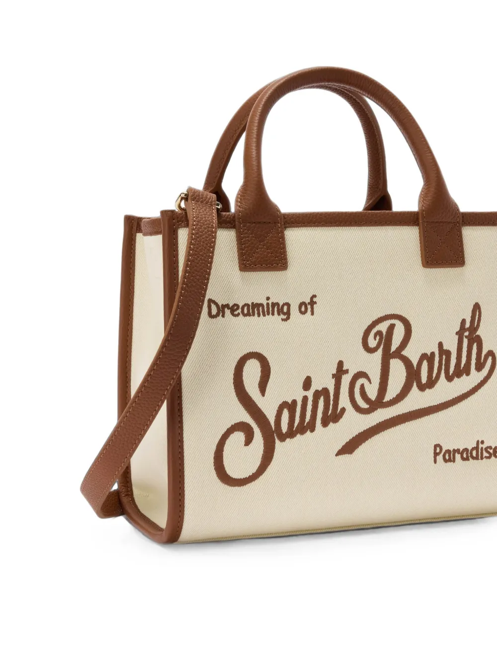 MC2 Saint Barth Saint Barth shopper met geborduurd logo Beige