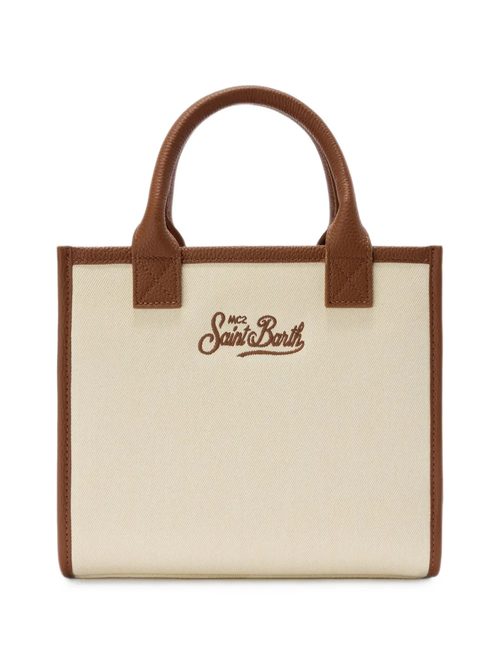 MC2 Saint Barth Saint Barth shopper met geborduurd logo Beige