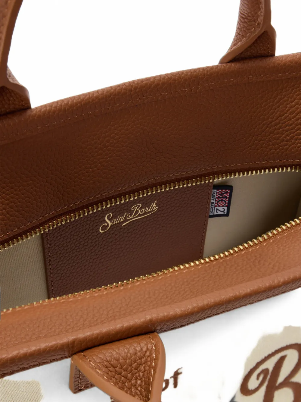 MC2 Saint Barth Saint Barth shopper met geborduurd logo Beige