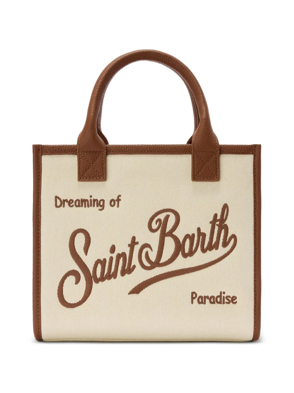 MC2 Saint Barth Vanity medium canvas and pebbled leather bag