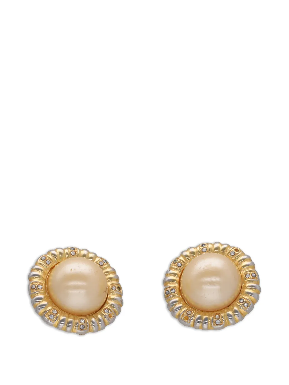 Vintage faux-pearl embellished earrings - Gold