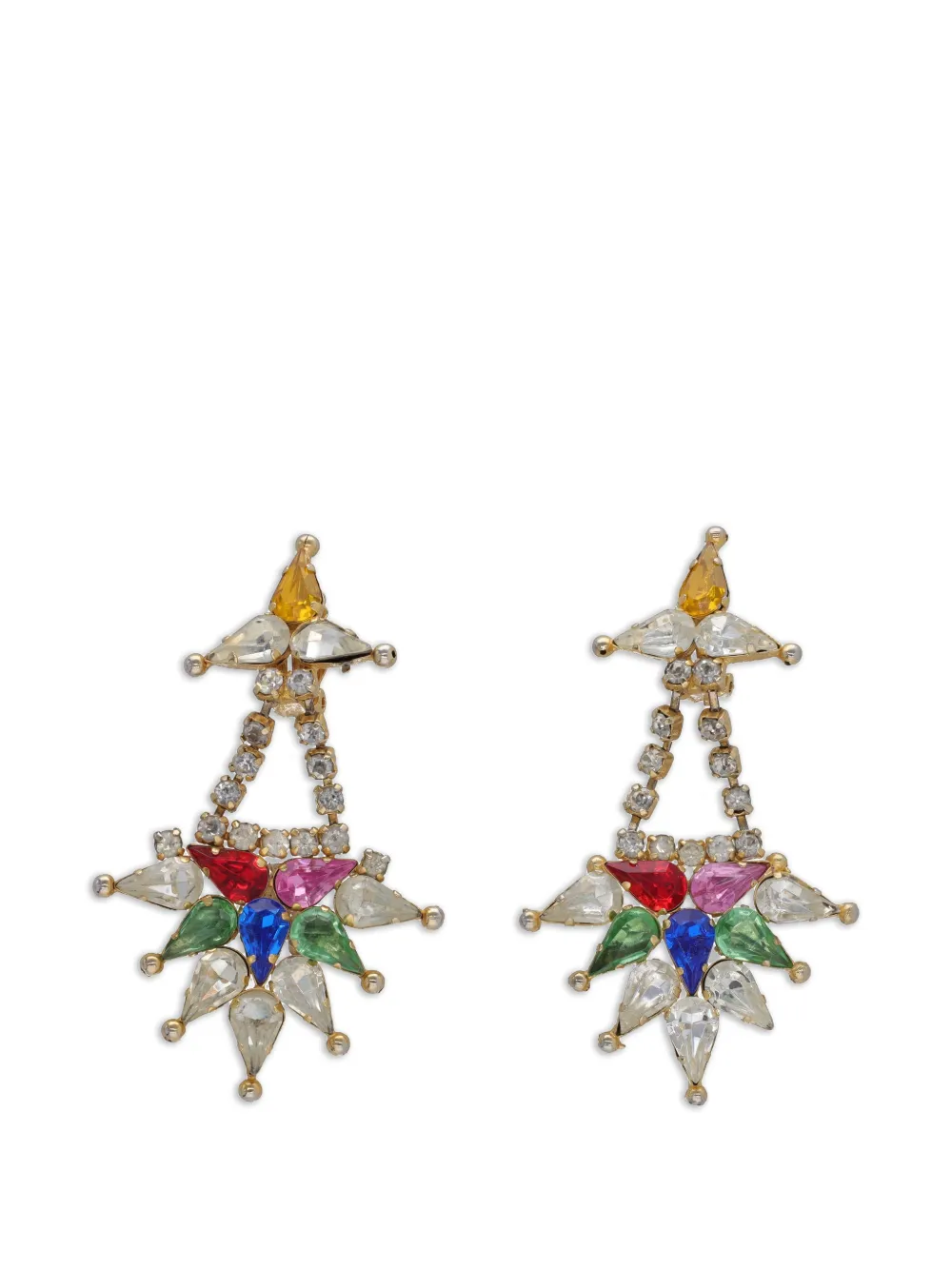 Vintage crystal drop earrings - Gold