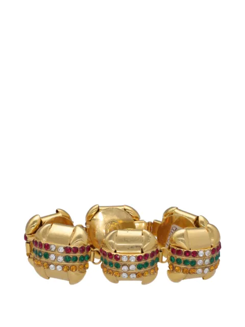 Vintage crystal-embellished link bracelet