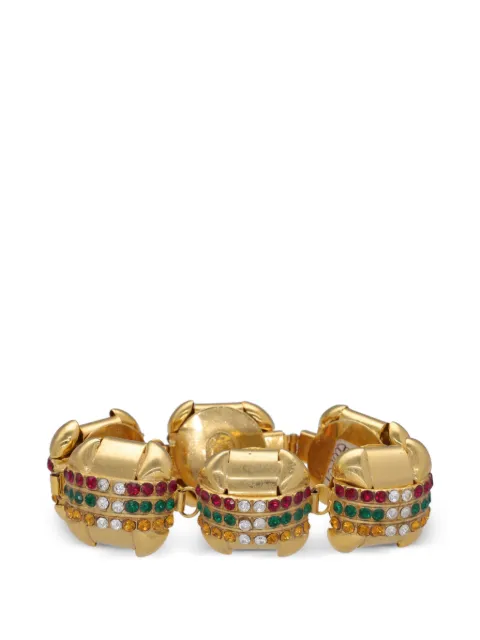 Vintage crystal-embellished link bracelet