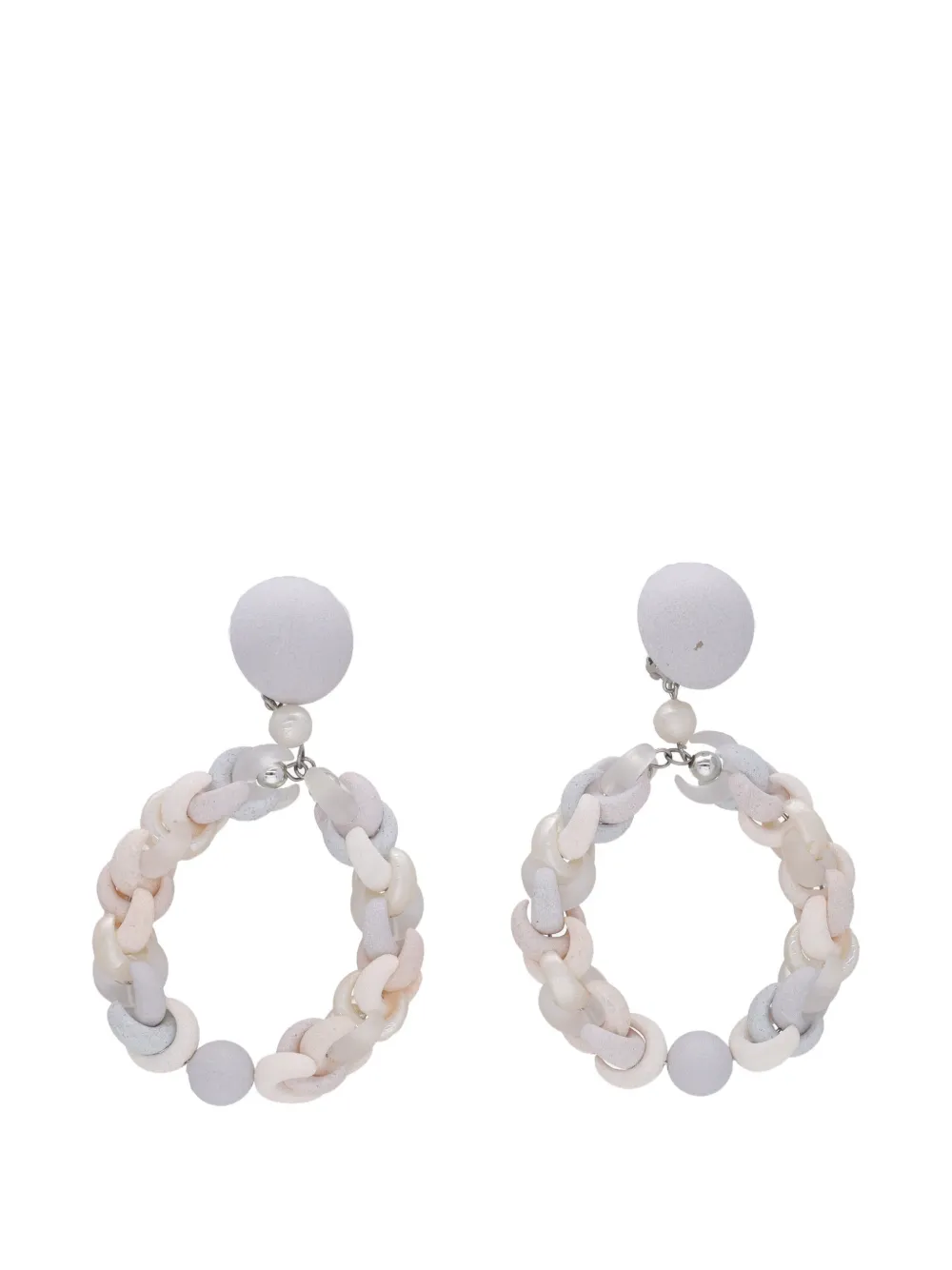 Vintage boucles d'oreilles à maillons entrelacés - Tons neutres