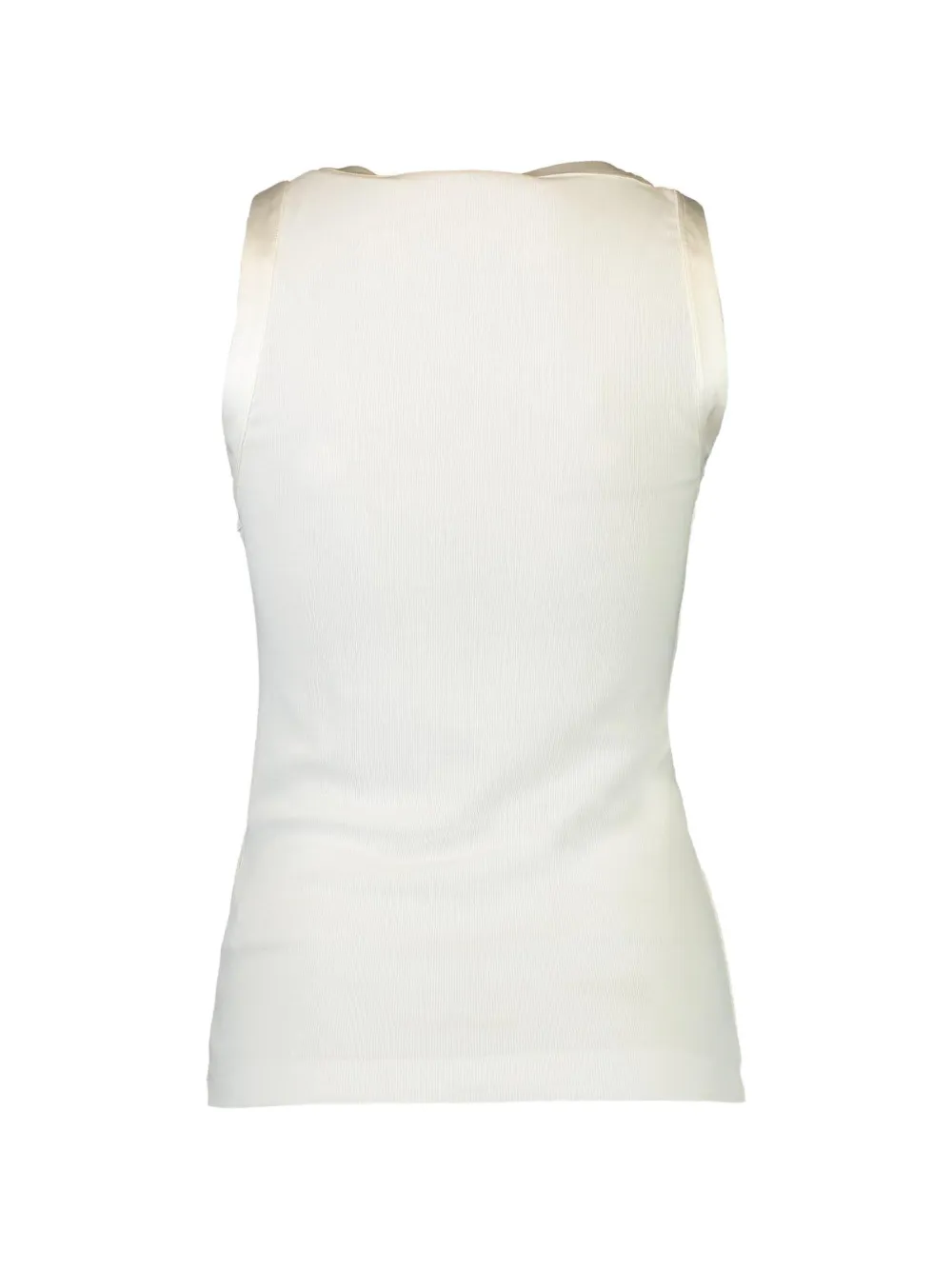 Brunello Cucinelli Ribgebreide tanktop met zijden afwerking Wit