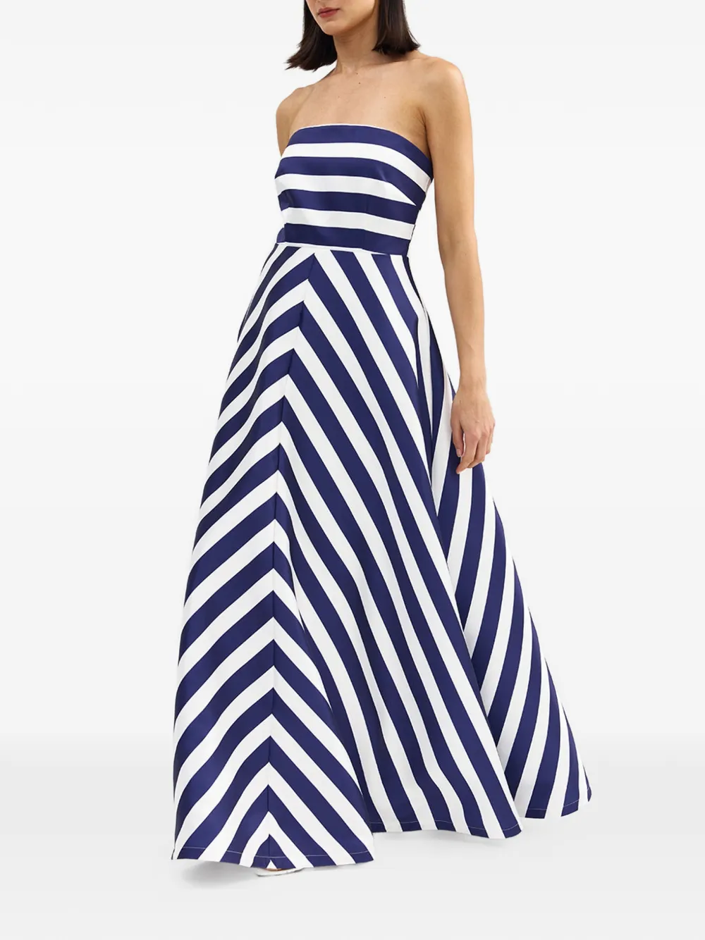 Aston Studio Audrey strapless maxi-avondjurk met strepen Blauw