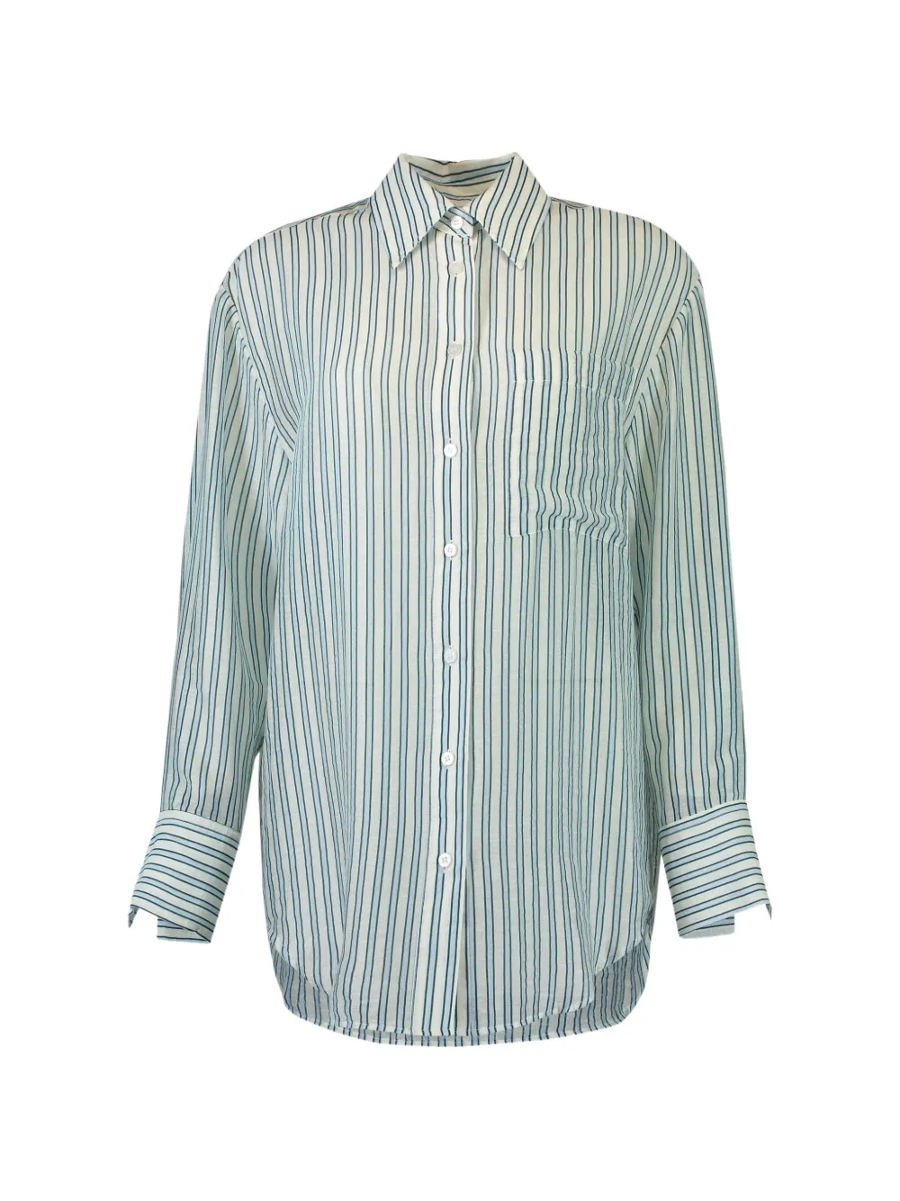 Aston Studio Buddy Striped Shirt In Blue