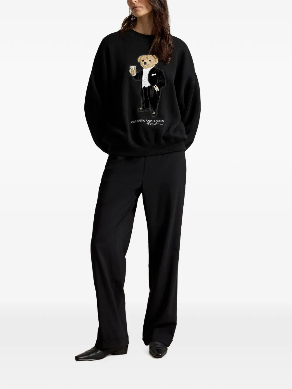 Polo Ralph Lauren Sweater met teddybeerprint Zwart