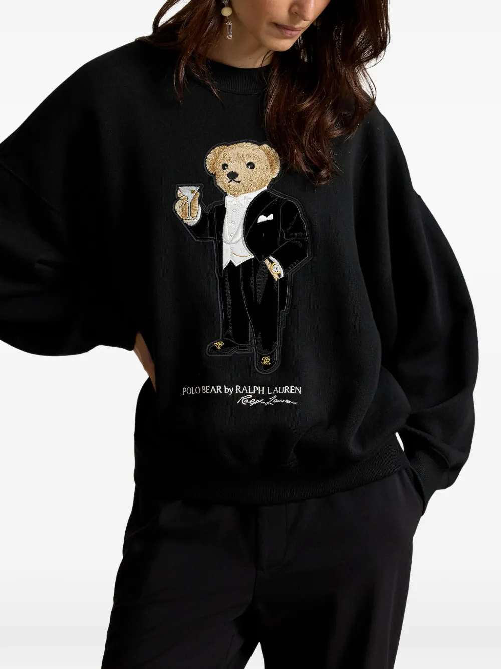 Polo Ralph Lauren Sweater met teddybeerprint Zwart