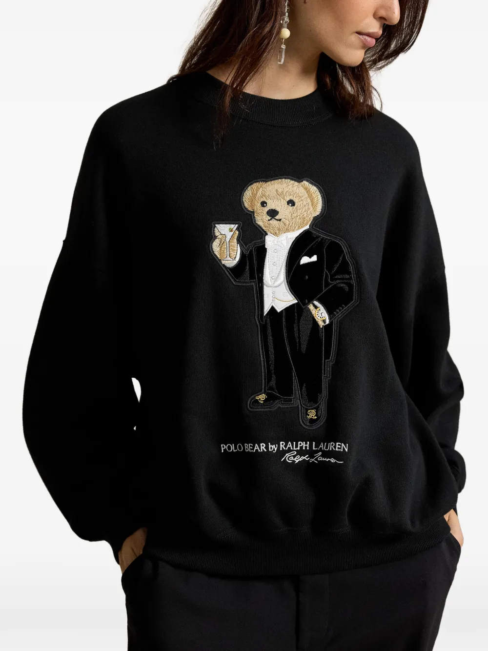 Polo Ralph Lauren Sweater met teddybeerprint Zwart