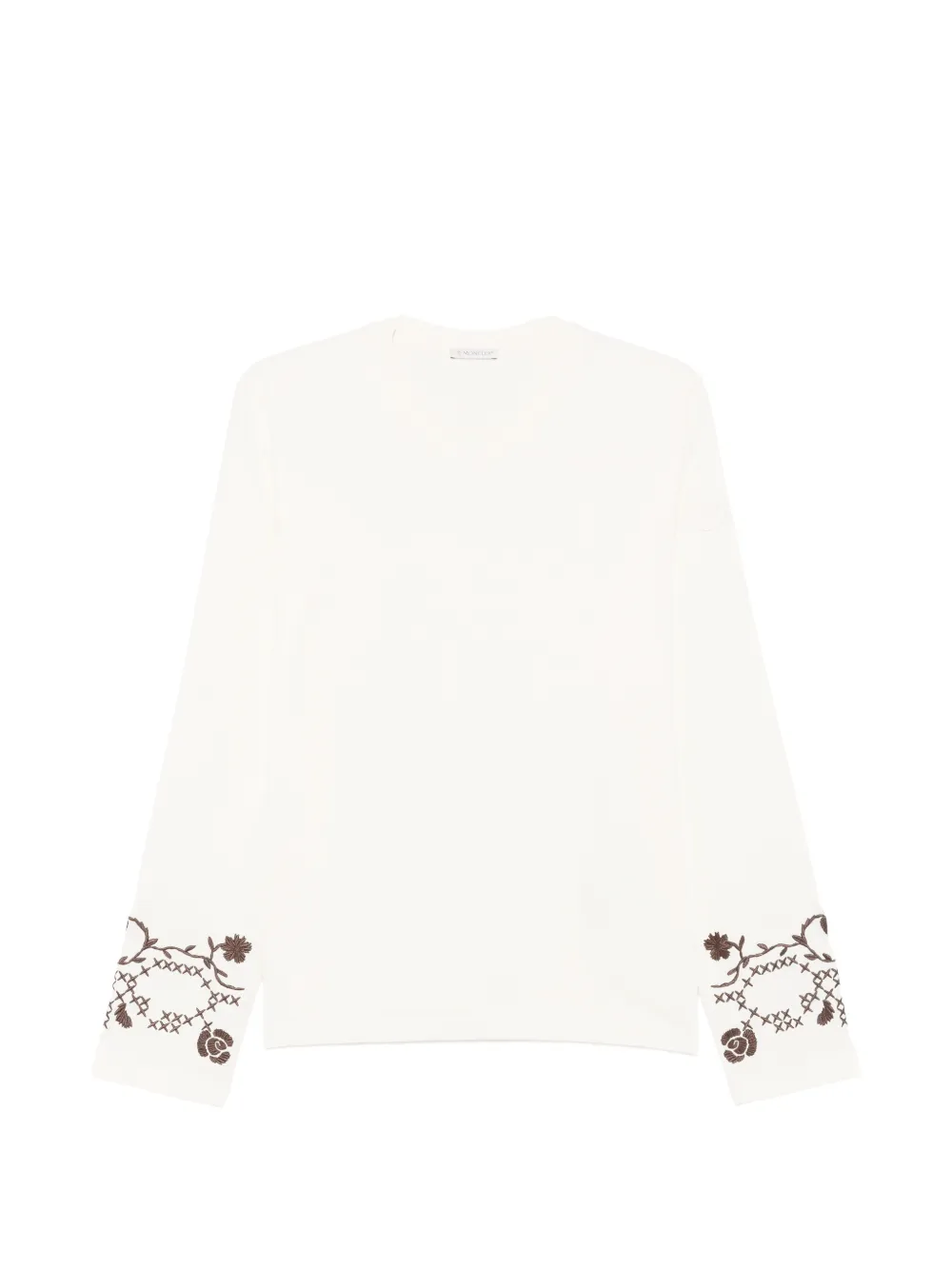 Moncler T-shirt met geborduurd logo Beige