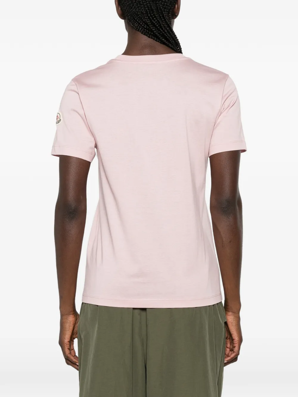 Moncler T-shirt met geborduurd logo Roze