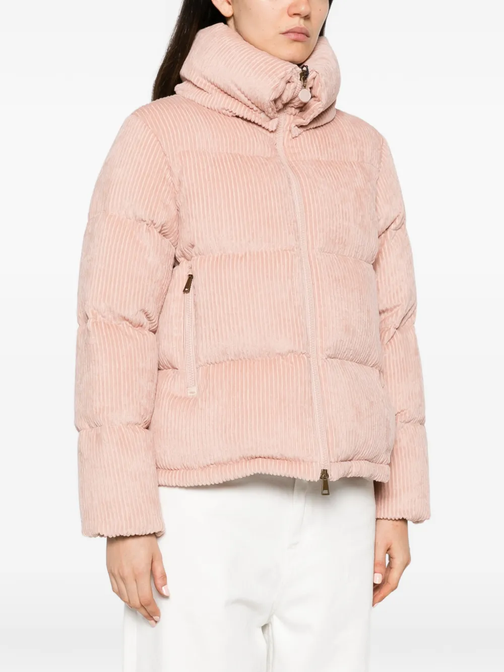 Moncler Lumineux corduroy puffer jacket Roze