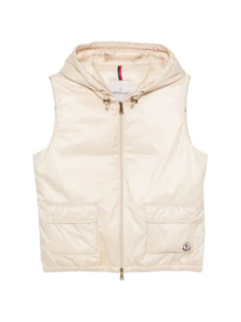 Moncler hooded logo-patch gilet