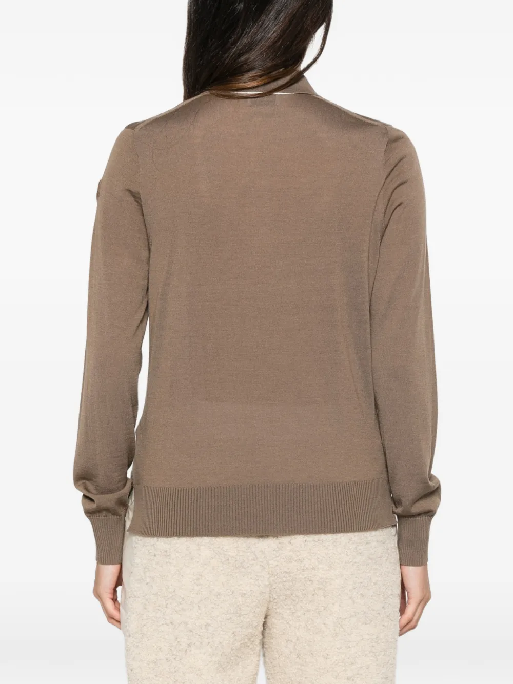 Moncler Poloshirt met lange mouwen Bruin