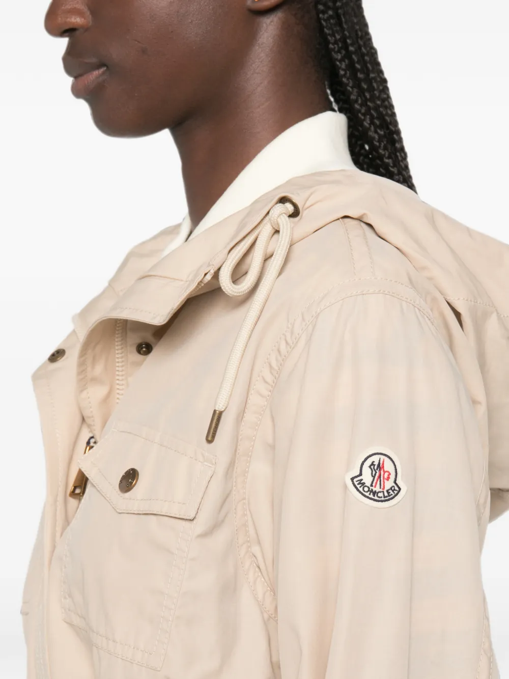Moncler Serin parka van katoenblend met capuchon Beige