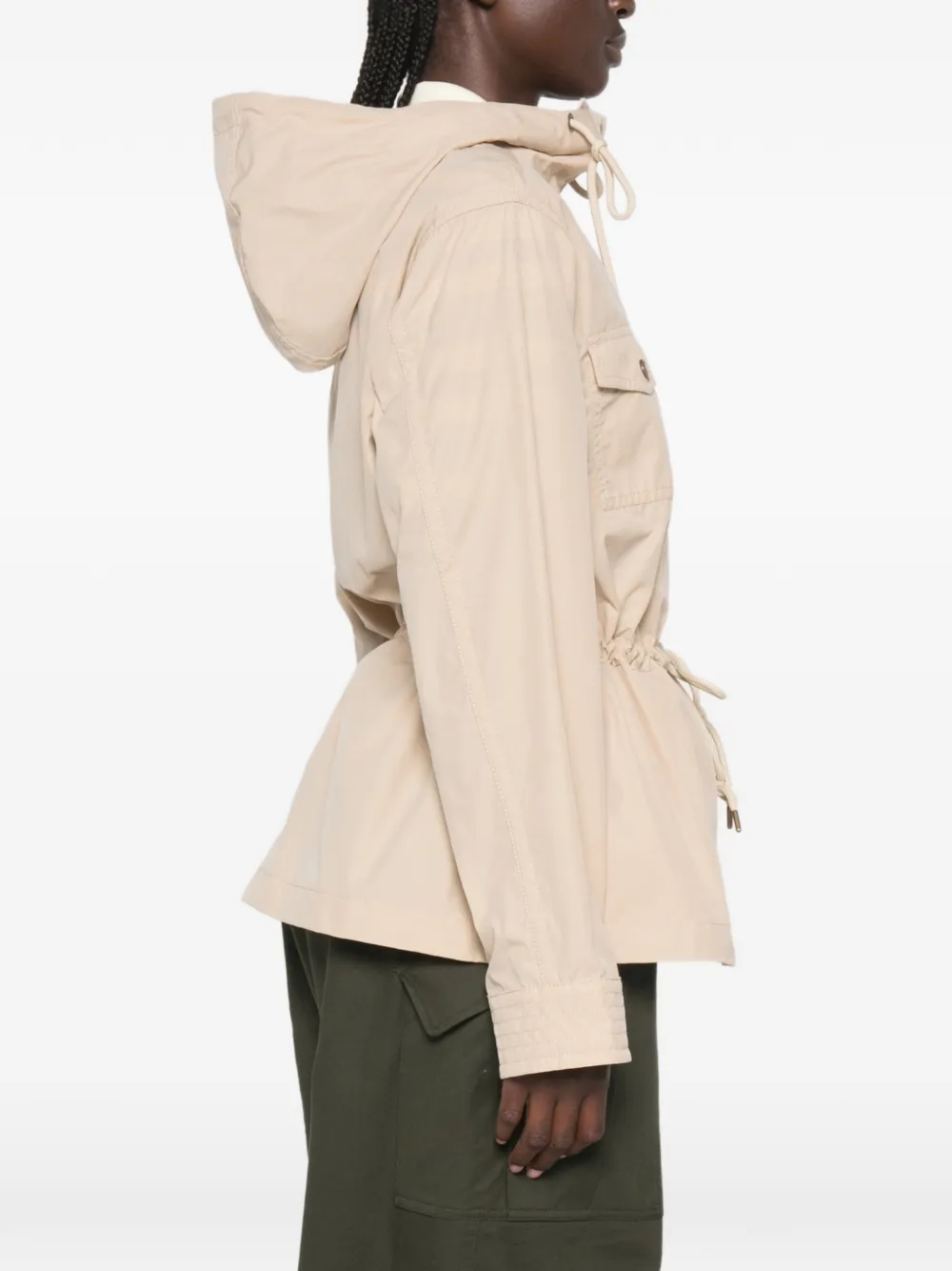 Moncler Serin parka van katoenblend met capuchon Beige