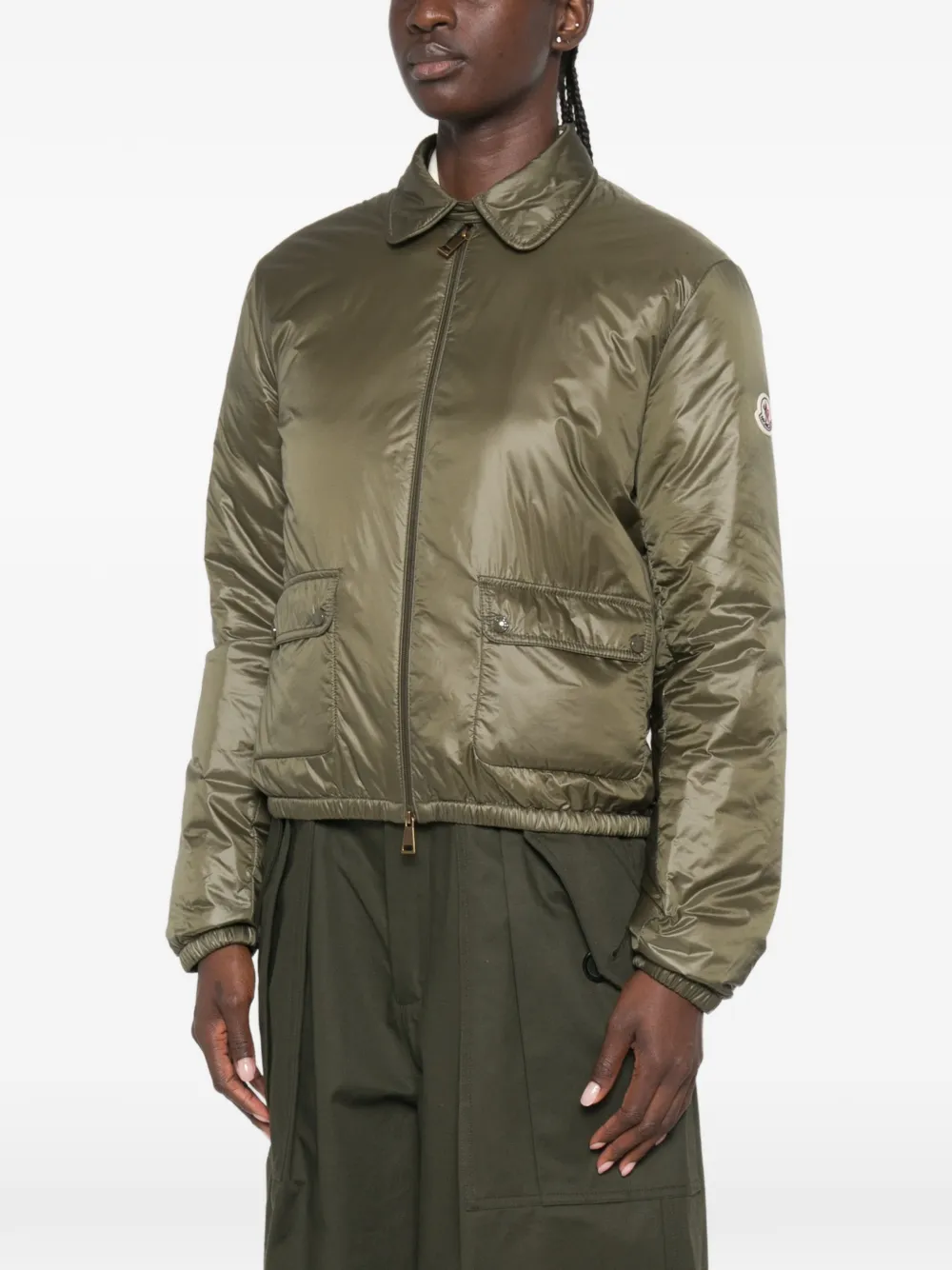 Moncler Lanset gewatteerd jack Groen